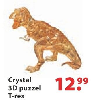 Aanbiedingen Crystal 3d puzzel t-rex - Crystal - Geldig van 10/10/2016 tot 06/12/2016 bij Multi Bazar