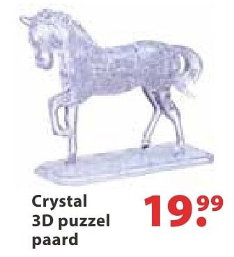 Aanbiedingen Crystal 3d puzzel paard - Crystal - Geldig van 10/10/2016 tot 06/12/2016 bij Multi Bazar