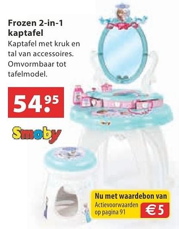 Aanbiedingen Frozen 2-in-1 kaptafel - Smoby - Geldig van 10/10/2016 tot 06/12/2016 bij Multi Bazar