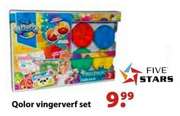 Aanbiedingen Qolor vingerverf set - Five Stars - Geldig van 10/10/2016 tot 06/12/2016 bij Multi Bazar