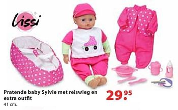 Aanbiedingen Pratende baby sylvie met reiswieg en extra outfit - Lissi Dolls - Geldig van 10/10/2016 tot 06/12/2016 bij Multi Bazar