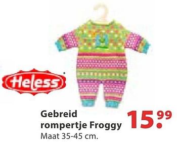 Aanbiedingen Gebreid rompertje froggy - Heless - Geldig van 10/10/2016 tot 06/12/2016 bij Multi Bazar