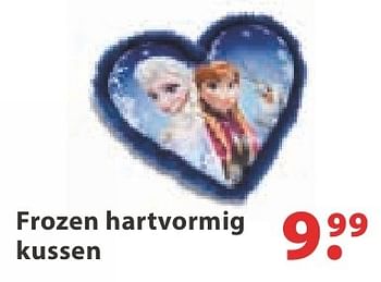 Aanbiedingen Frozen hartvormig kussen - Disney  Frozen - Geldig van 10/10/2016 tot 06/12/2016 bij Multi Bazar