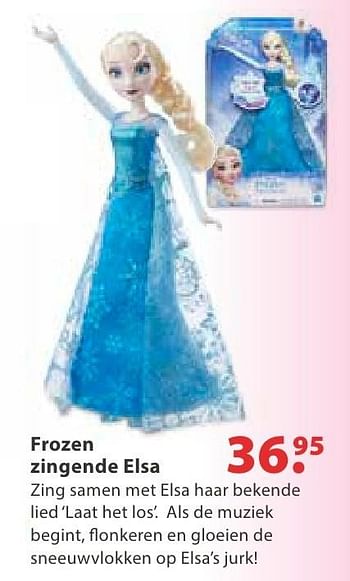 Aanbiedingen Frozen zingende elsa - Disney  Frozen - Geldig van 10/10/2016 tot 06/12/2016 bij Multi Bazar