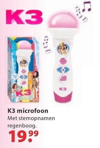 Aanbiedingen K3 microfoon - Studio 100 - Geldig van 10/10/2016 tot 06/12/2016 bij Multi Bazar