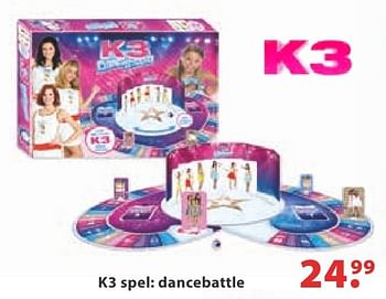 Aanbiedingen K3 spel: dancebattle - Studio 100 - Geldig van 10/10/2016 tot 06/12/2016 bij Multi Bazar