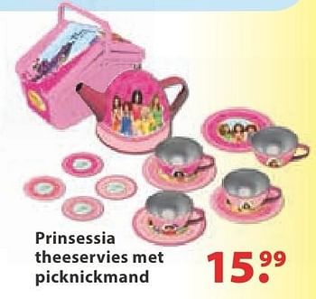 Aanbiedingen Prinsessia theeservies met picknickmand - Prinsessia - Geldig van 10/10/2016 tot 06/12/2016 bij Multi Bazar