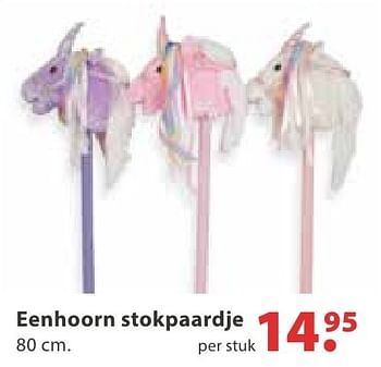 Aanbiedingen Eenhoorn stokpaardje - Huismerk - Multi Bazar - Geldig van 10/10/2016 tot 06/12/2016 bij Multi Bazar