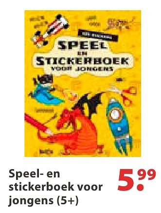 Aanbiedingen Speel- en stickerboek voor jongens (5+) - Huismerk - Multi Bazar - Geldig van 10/10/2016 tot 06/12/2016 bij Multi Bazar