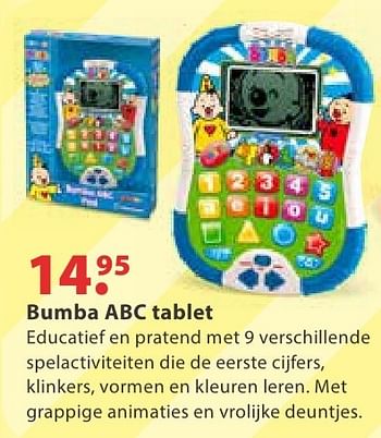 Aanbiedingen Bumba abc tablet - Clementoni - Geldig van 10/10/2016 tot 06/12/2016 bij Multi Bazar