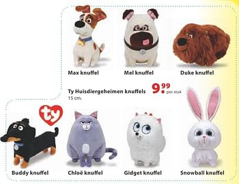 Aanbiedingen Ty huisdiergeheimen knuffel - TY Beanie Boos - Geldig van 10/10/2016 tot 06/12/2016 bij Multi Bazar