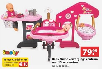 Aanbiedingen Baby nurse verzorgings centrum met 13 accessoires - Smoby - Geldig van 10/10/2016 tot 06/12/2016 bij Multi Bazar