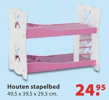 Aanbiedingen Houten stapelbed - Huismerk - Multi Bazar - Geldig van 10/10/2016 tot 06/12/2016 bij Multi Bazar