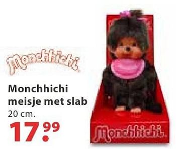 Aanbiedingen Monchhichi meisje met slab - Monchhichi - Geldig van 10/10/2016 tot 06/12/2016 bij Multi Bazar