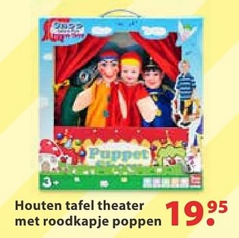 Aanbiedingen Houten tafel theater met roodkapje poppen - Huismerk - Multi Bazar - Geldig van 10/10/2016 tot 06/12/2016 bij Multi Bazar