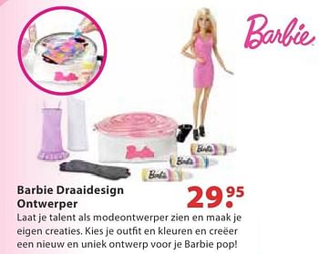 Aanbiedingen Barbie draaidesign ontwerper - Mattel - Geldig van 10/10/2016 tot 06/12/2016 bij Multi Bazar