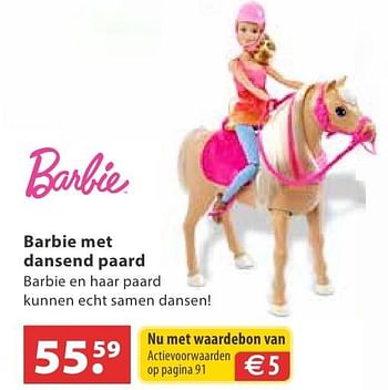 Aanbiedingen Barbie met dansend paard - Mattel - Geldig van 10/10/2016 tot 06/12/2016 bij Multi Bazar