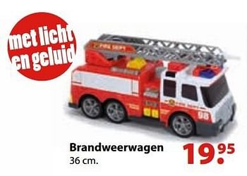 Aanbiedingen Brandweerwagen - Dickie - Geldig van 10/10/2016 tot 06/12/2016 bij Multi Bazar