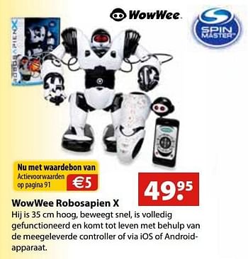 Aanbiedingen Wowwee robosapien x - Spin Master - Geldig van 10/10/2016 tot 06/12/2016 bij Multi Bazar