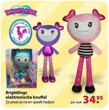 Aanbiedingen Brightlings elektronische knuffel - Brightlings - Geldig van 10/10/2016 tot 06/12/2016 bij Multi Bazar