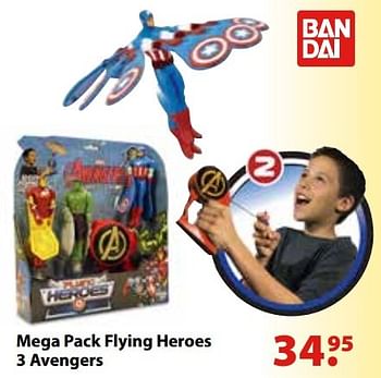Aanbiedingen Mega pack flying heroes 3 avengers - Ban Dai - Geldig van 10/10/2016 tot 06/12/2016 bij Multi Bazar