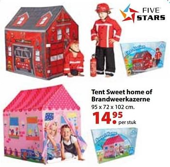 Aanbiedingen Tent sweet home of brandweerkazerne - Five Stars - Geldig van 10/10/2016 tot 06/12/2016 bij Multi Bazar
