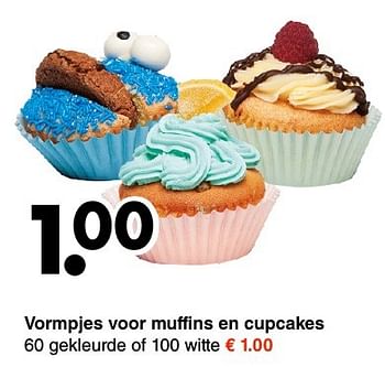 Aanbiedingen Vormpjes voor muffins en cupcakes - Huismerk - Wibra - Geldig van 17/10/2016 tot 29/10/2016 bij Wibra