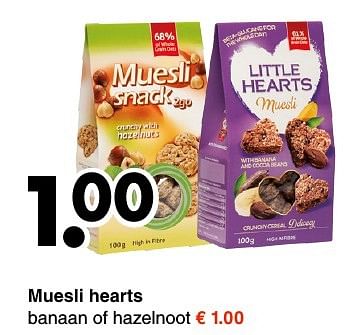 Aanbiedingen Muesli hearts - Huismerk - Wibra - Geldig van 17/10/2016 tot 29/10/2016 bij Wibra