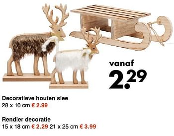 Aanbiedingen Decoratieve houten slee - Huismerk - Wibra - Geldig van 17/10/2016 tot 29/10/2016 bij Wibra