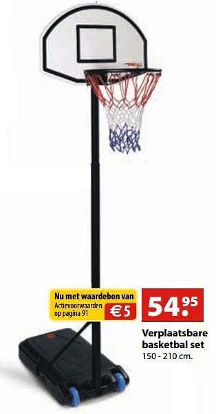 Aanbiedingen Verplaatsbare basketbal set - Huismerk - Multi Bazar - Geldig van 10/10/2016 tot 06/12/2016 bij Multi Bazar
