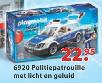 Aanbiedingen Politiepatrouille met licht en geluid - Playmobil - Geldig van 10/10/2016 tot 06/12/2016 bij Multi Bazar