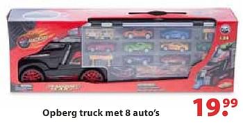 Aanbiedingen Opberg truck met 8 auto`s - Huismerk - Multi Bazar - Geldig van 10/10/2016 tot 06/12/2016 bij Multi Bazar
