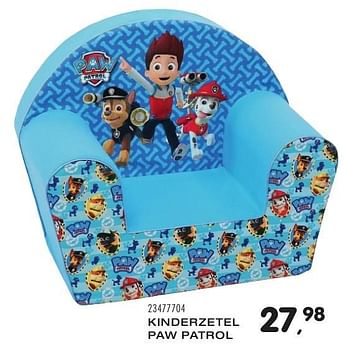 Aanbiedingen Kinderzetel paw patrol - PAW  PATROL - Geldig van 25/10/2016 tot 06/12/2016 bij Supra Bazar