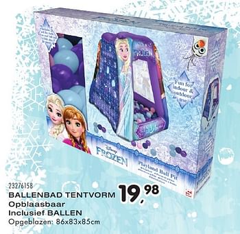 Aanbiedingen Ballenbad tentvorm opblaasbaar inclusief ballen - Disney  Frozen - Geldig van 25/10/2016 tot 06/12/2016 bij Supra Bazar