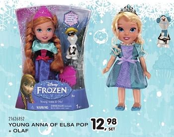 Aanbiedingen Young anna of elsa pop + olaf - Disney  Frozen - Geldig van 25/10/2016 tot 06/12/2016 bij Supra Bazar