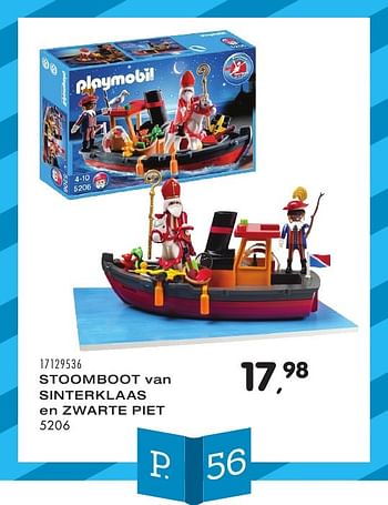 Aanbiedingen Stoomboot van sinterklaas en zwarte piet - Playmobil - Geldig van 25/10/2016 tot 06/12/2016 bij Supra Bazar