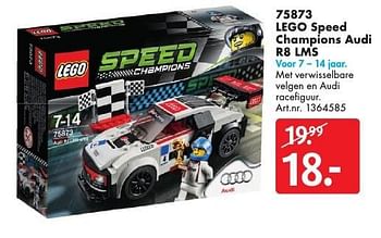 Aanbiedingen 75873 lego speed champions audi r8 lms - Lego - Geldig van 15/10/2016 tot 30/10/2016 bij Bart Smit