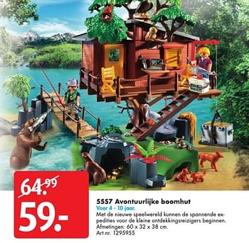 Aanbiedingen 5557 avontuurlijke boomhut - Playmobil - Geldig van 15/10/2016 tot 30/10/2016 bij Bart Smit
