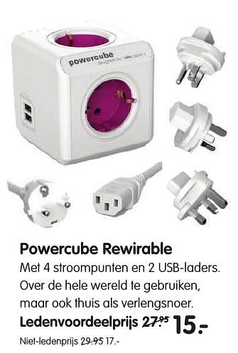Aanbiedingen Powercube rewirable - Huismerk - ANWB - Geldig van 17/10/2016 tot 30/10/2016 bij ANWB