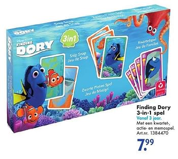 Aanbiedingen Finding dory 3-in-1 spel - Disney - Geldig van 15/10/2016 tot 30/10/2016 bij Bart Smit