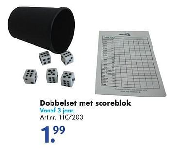 Aanbiedingen Dobbelset met scoreblok - Huismerk - Bart Smit - Geldig van 15/10/2016 tot 30/10/2016 bij Bart Smit