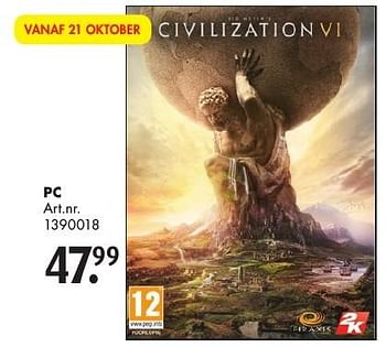 Aanbiedingen Civilization vi - 2K Games  - Geldig van 15/10/2016 tot 30/10/2016 bij Bart Smit