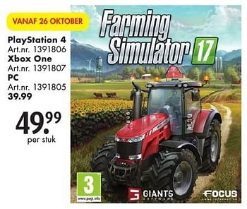 Aanbiedingen Farming simulator - Focus Home Interactive - Geldig van 15/10/2016 tot 30/10/2016 bij Bart Smit