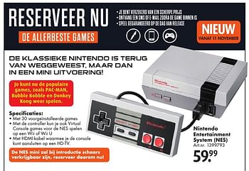 Aanbiedingen Nintendo entertainment system nes - Nintendo - Geldig van 15/10/2016 tot 30/10/2016 bij Bart Smit