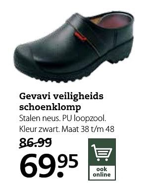 Aanbiedingen Gevavi veiligheids schoenklomp - Gevavi - Geldig van 17/10/2016 tot 30/10/2016 bij Boerenbond