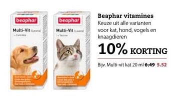 Aanbiedingen Beaphar vitamines multi-vit kat - Beaphar - Geldig van 17/10/2016 tot 30/10/2016 bij Pets Place