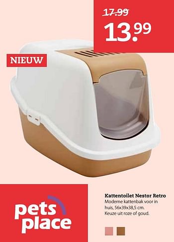 Aanbiedingen Kattentoilet nestor retro - Petsplace - Geldig van 17/10/2016 tot 30/10/2016 bij Pets Place