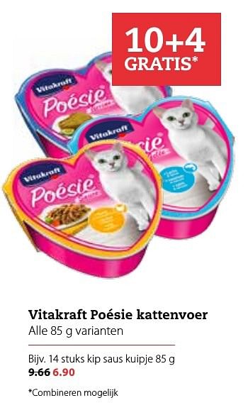 Aanbiedingen Vitakraft poésie kattenvoer - Vitakraft - Geldig van 17/10/2016 tot 30/10/2016 bij Pets Place
