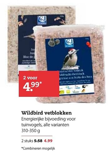 Aanbiedingen Wildbird vetblokken - Wildbird - Geldig van 17/10/2016 tot 30/10/2016 bij Pets Place