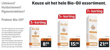Aanbiedingen Keuze uit het hele bio-oil assortiment - Bio-Oil - Geldig van 18/10/2016 tot 30/10/2016 bij Trekpleister